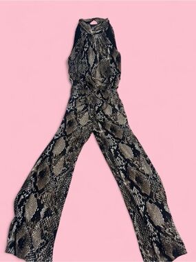 Enfocus Studio Snake-Print Halter Jumpsuit - Brown/Black